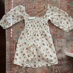 NWT UO Smocked Puff Sleeve Mini Dress